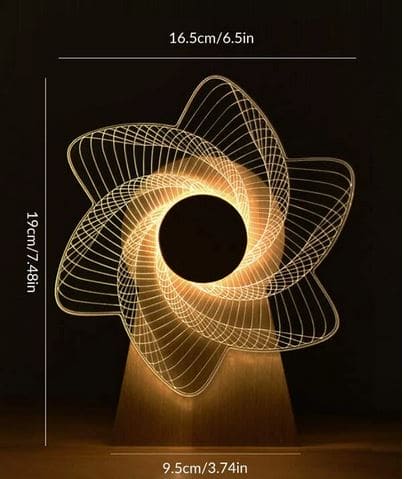 3D Windmill Night Light, Wooden Rotating Music Box, Wooden Ferris Wheel Table Lamp, Visual Illusion Optical Light 3D Windmill Night Light, Wooden Rotating Music Box, Wooden Ferris Wheel Table Lamp, Visual Illusion Optical Light